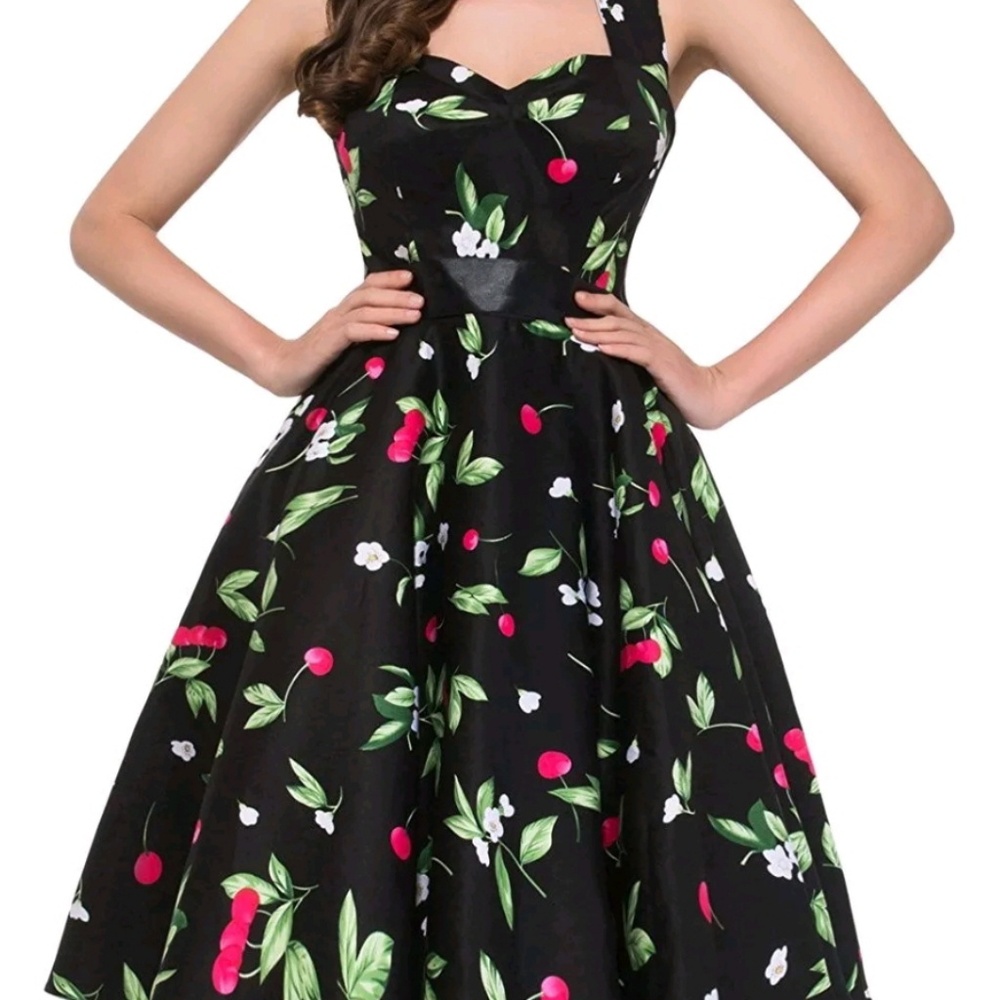 Women Vintage 1950s Halter Cocktail Party Swing Dr